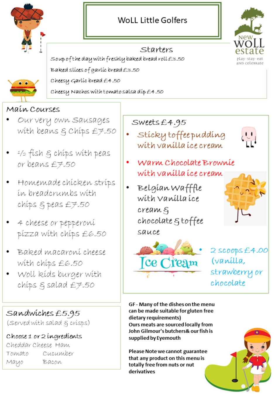 Woll Restaurant kids menu 2024