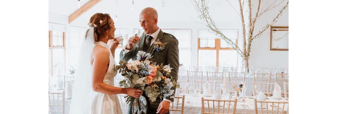 Bride & Groom in the Restaurant